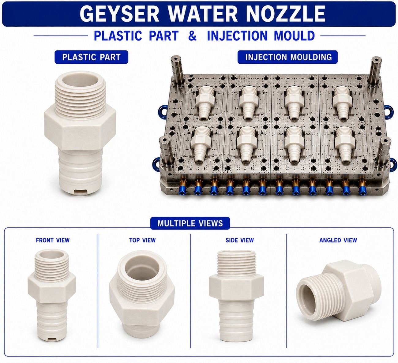 Geyser Plastic Water Nozzle Mould and Moulding Service